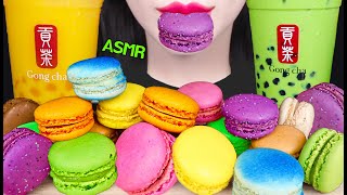 ASMR MANGO BUBBLE TEA GREEN TEA RAINBOW MACARON 망고 버블티 그린티 무지개 마카롱 먹방 EATING SOUNDS [upl. by Fagin294]