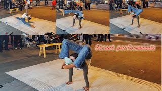 Different street performancesflexibility contortion yoga [upl. by Lomasi]