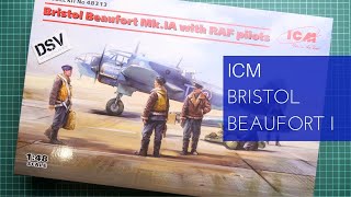 ICM 148 Bristol Beaufort MkIA with RAF Pilots 48313 Review [upl. by Iad893]