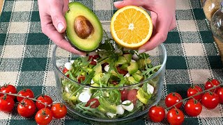 🥑 Einfacher und leckerer Avocado Rucola Salat – frisches Salatrezept 🥗 [upl. by Hnim]