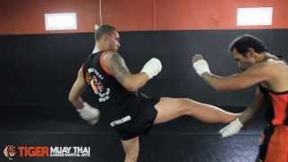 Basic Muay Boran Defensive Technique Front Kick Defense [upl. by Sklar]