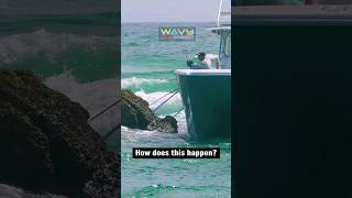 Million dollar boat hits the rock Jetty at Boca Inlet  Wavy Boats [upl. by Kalin]