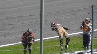 Moto2  Johann ZARCO backflip in Spielberg in a Lederhose [upl. by Napra783]