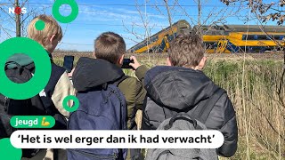 Kinderen en omwonenden uit Voorschoten over treinongeluk [upl. by Kcirderfla]