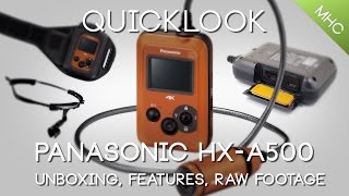 Quicklook Panasonics HXA500 4k Action Camera [upl. by Ahsha]