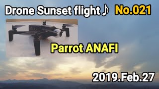 PARROT ANAFI Drone Sunset flight♪No21 [upl. by Ellehcen]