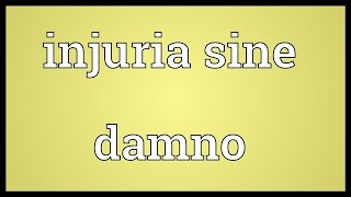 Injuria sine damno Meaning [upl. by Perkoff]