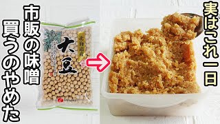 １日で完成「手作り味噌」炊飯器を使って簡単！自家製味噌作り方・作り置き・発酵レシピ・炊飯器調理 [upl. by Eycal]