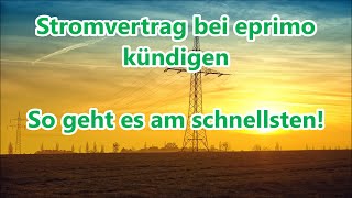 Stromvertrag bei eprimo kündigen über das Kundenportal nach Preisanpassung Strompreis [upl. by Tammi]