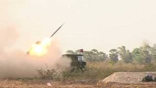 Cambodian military testfires 200 rockets [upl. by Beebe448]