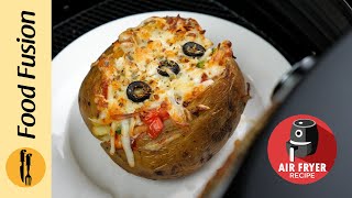 Pizza Baked Potato Recipe by Food Fusion Air fryer  Baked [upl. by Adnohser316]