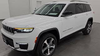 2023 JEEP GRAND CHEROKEE L LIMITED BRIGHT WHITE QUADS THIRD 4K WALKAROUND 14934Z [upl. by Eelyahs]