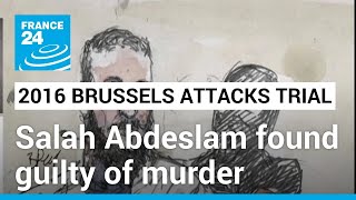 Belgian court finds Paris attacker Salah Abdeslam guilty of murder in 2016 Brussels bombings [upl. by Reinke285]