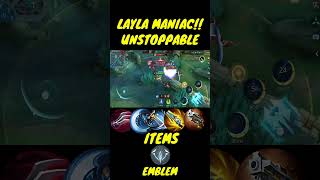 MANIAC Layla Gameplay  Layla Best Build 2024  MLBB shorts gameplay mlbb layla mobilelegends [upl. by Haikezeh]