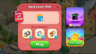 Gardenscapes Level 1340 Walkthrough quotNo Boosters Usedquot [upl. by Samuella]