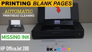 HP OfficeJet 200 Printing Blank Pages Printhead Cleaning To Fix Clogged or Missing BK M C amp Y Ink [upl. by Kahcztiy]