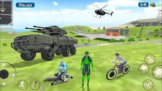 Rope Frog Ninja Hero Vegas Crime Simulator New Army Big Tank  Android Gameplay [upl. by Bramwell596]