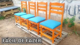 ✅PASSO A PASSO COMO FAZER CADEIRA DE PALETES COM ESTOFADOSIMPLE PALLET CHAIR WoodWorkingPallet [upl. by Sesom26]