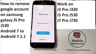 how to remove google account on samsung galaxy j5 pro j530 android 7 to 711 [upl. by Channa]