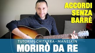 Maneskin  Morirò da Re  Tutorial Chitarra Accordi senza barrè [upl. by Armilla]