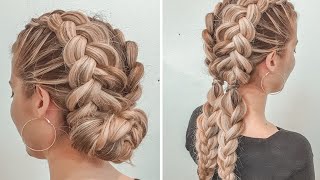 TRESSE COLLÉE  Coiffure simple pour tous les jours à faire soi même  Chignon avec tresse facile [upl. by Leuqer]