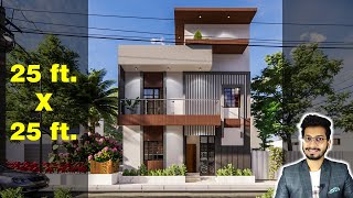 25X25 Feet House Design 3D  70 Gaj  625 sqft  3BHK  75X75 Meter  DV Studio [upl. by Haraj]