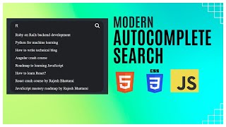 Autocomplete Search Suggestions  Auto Suggestions Search Bar  HTML CSS amp JavaScript [upl. by Akehsat119]