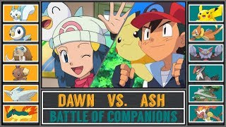 Ash vs Dawn Pokémon SunMoon  Sinnoh Companion Battle [upl. by Adnirolc]