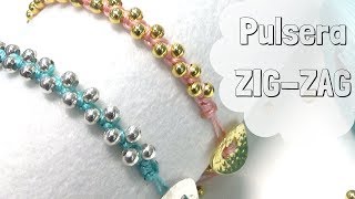 Como hacer una Pulsera ZigZag con nudo cuadrado Tutorial DIY Completo [upl. by Aronal]