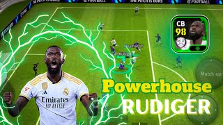 Free booster Rudiger is he good 🤔 card review 😍 efootball2024 [upl. by Emee671]