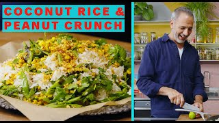 Coconut rice with peanut crunch  Ottolenghi Test Kitchen [upl. by Yvel369]