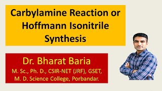 Carbylamine reaction with mechanism including reduction and hydrolysis reaction of isonitrie [upl. by Aieki722]