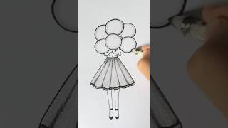 Girl drawing🥰 art drawingincircle artandcraft satisfying girldrawing fyp shortsvideo draw [upl. by Arretak]