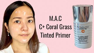 MAC C Coral Grass Tinted Primer Swatch  Review [upl. by Inoek]