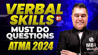 Must do Questions  Verbal Skills 1 for ATMA 2024 [upl. by Ydarg873]