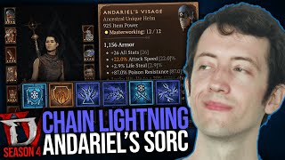 Diablo 4  Fieldtesting the Andariels Visage Chain Lightning Sorc [upl. by Inek]