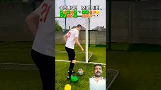 Celine Vs michiel 10ball hit challenge😱🙊 football soccer challenge celine shorts ytshorts [upl. by Aixela]