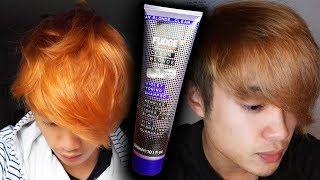 Getting rid of ORANGE HAIR✨ FUDGE Violet Toning Shampoo [upl. by Henrique]