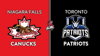 OJHL Highlights  Niagara Falls Canucks VS Toronto Patriots  October 19 2024 [upl. by Tortosa]