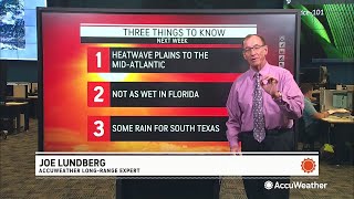 AccuWeather Daily  Heat wave in the Plains and midAtlantic rain in southern Texas [upl. by Engleman271]