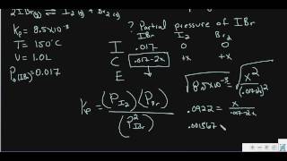 Equilibrium Part 6 ICE table with Kp problem [upl. by Diao]