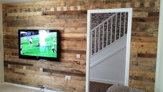 Reclaimed pallet wood wall [upl. by Eelsel]