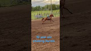 10 year old National Champion barrel racer having a little fun 🐴🐎 rodeo horse quarterhorse [upl. by Grewitz413]