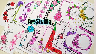 20 BEAUTIFUL FLOWER BORDER DESIGNSPROJECT WORK DESIGNSFILEFRONT PAGE DESIGN FOR SCHOOL PROJECTS [upl. by Kassel]