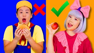 🍅Healthy Food vs Junk Food 🍔  Kids Funny Songs [upl. by Olivette535]