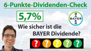 BAYER Aktie Wie sicher ist die Dividende  6PunkteDividendenAnalyse [upl. by Eardnoed]