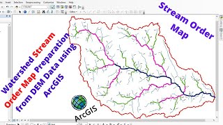 Watershed stream order map preparation from DEM data using ArcGIS Software [upl. by Nahgaem]