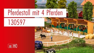 FALLER  Pferdestall mit 4 Pferden  H0  130597 [upl. by Plantagenet]