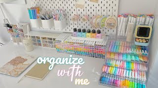 desk makeover 🪴  minimalist setup aesthetic desk organization ikea haul 🌷 [upl. by Werdn]