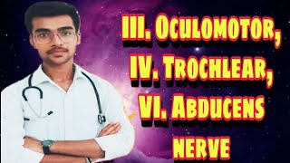 III Oculomotor IV Trochlear VI Abducens nerve by Aniket tyagi [upl. by Aicnarf]